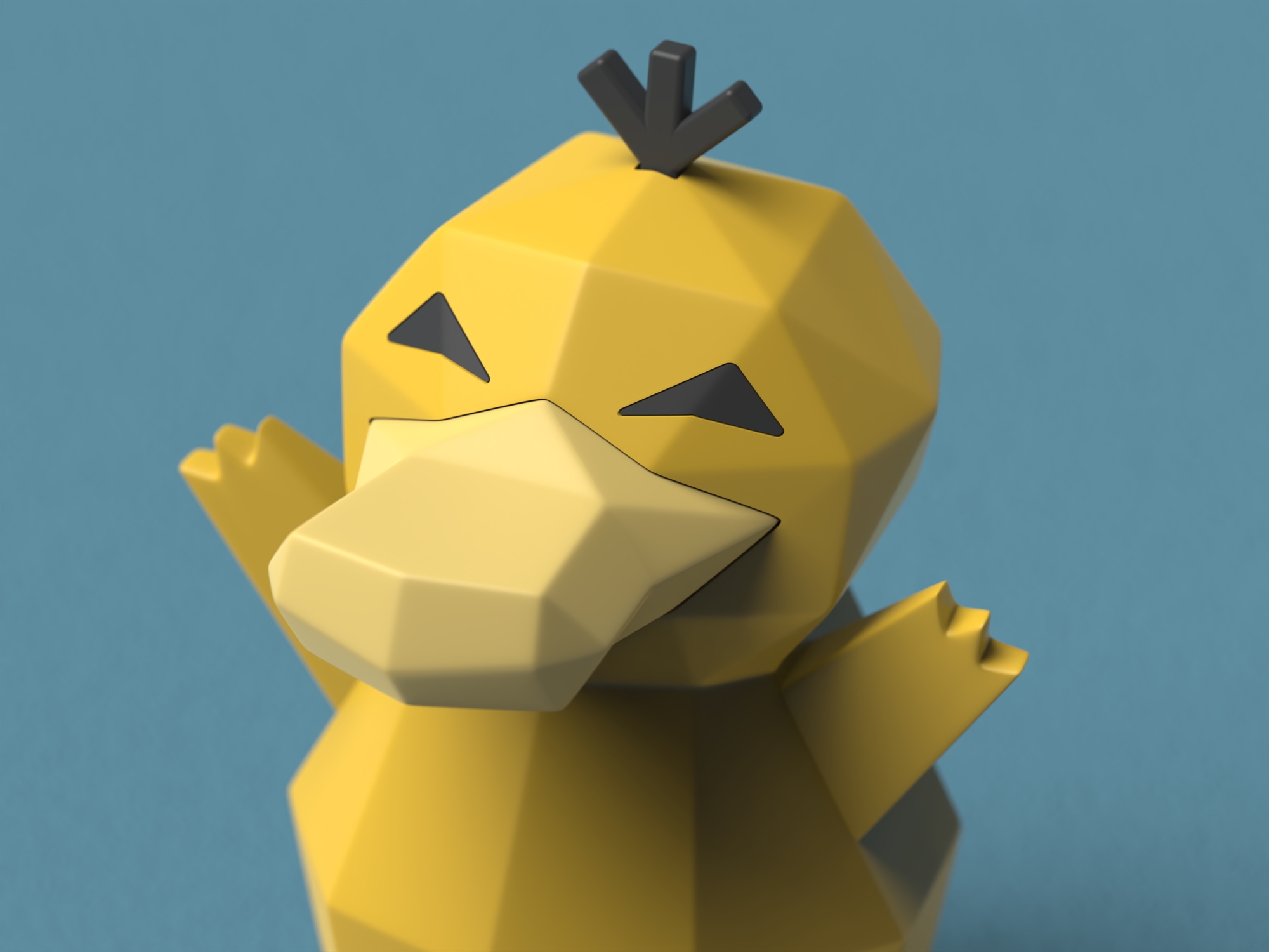 Low-poly Psyduck — miniatura 3