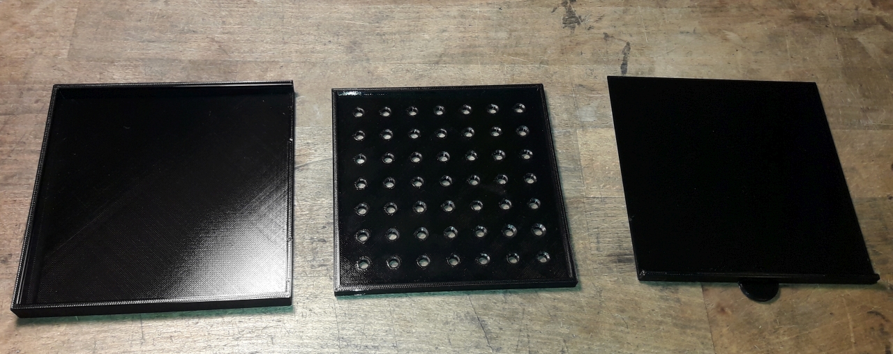 Shaker or match pellet box 4,5 5,5 mm .177 .22 slugs various heights and grids