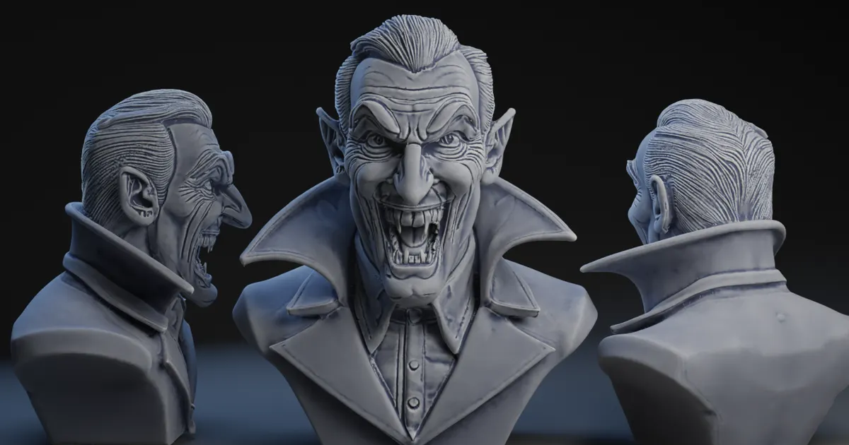 Count Dracula of Transylvania Bust Vlad the Impaler STL and Color