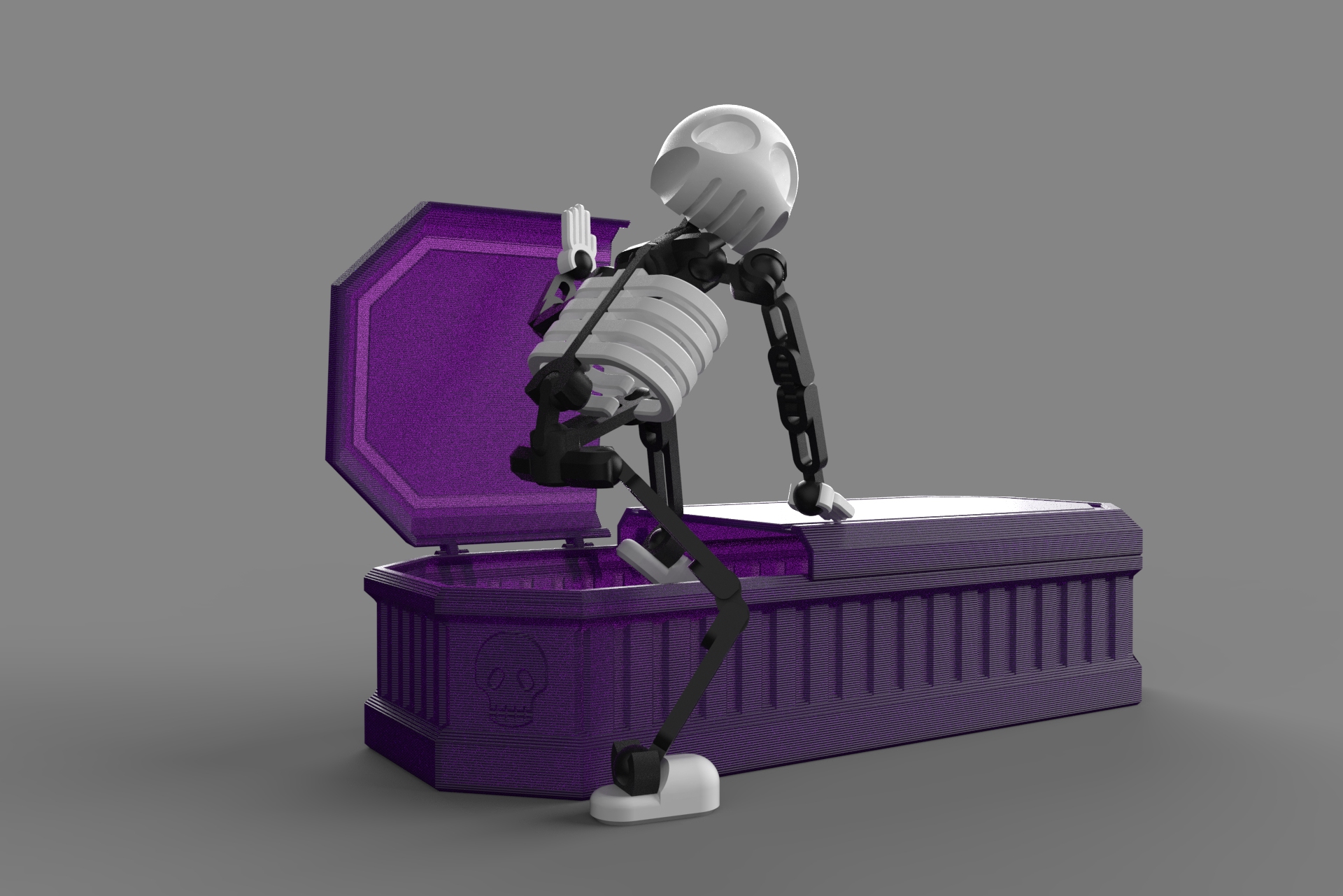 Skelet with coffin