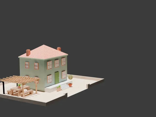 House with pergola