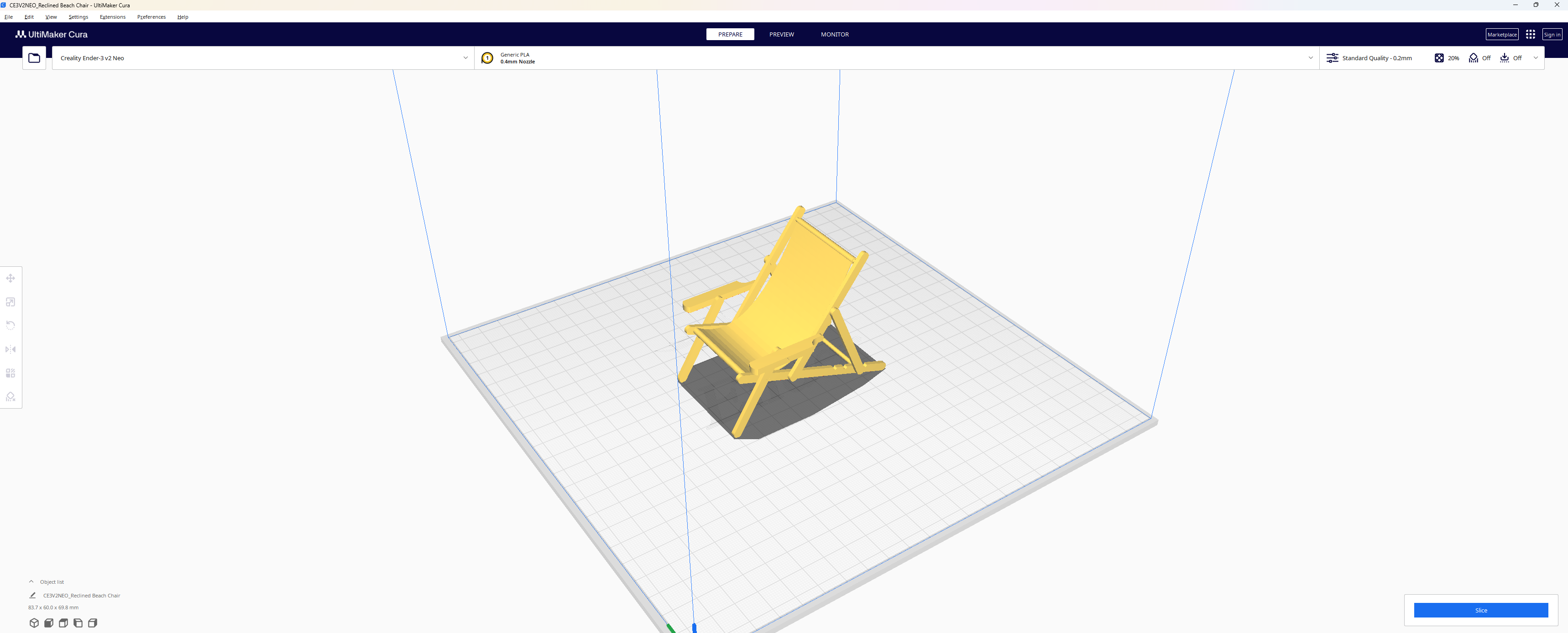 Reclined Beach Chair