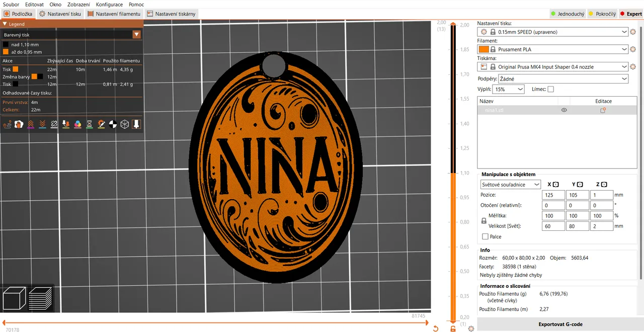 Name tag: Nina by Nina Máčová | Download free STL model | Printables.com