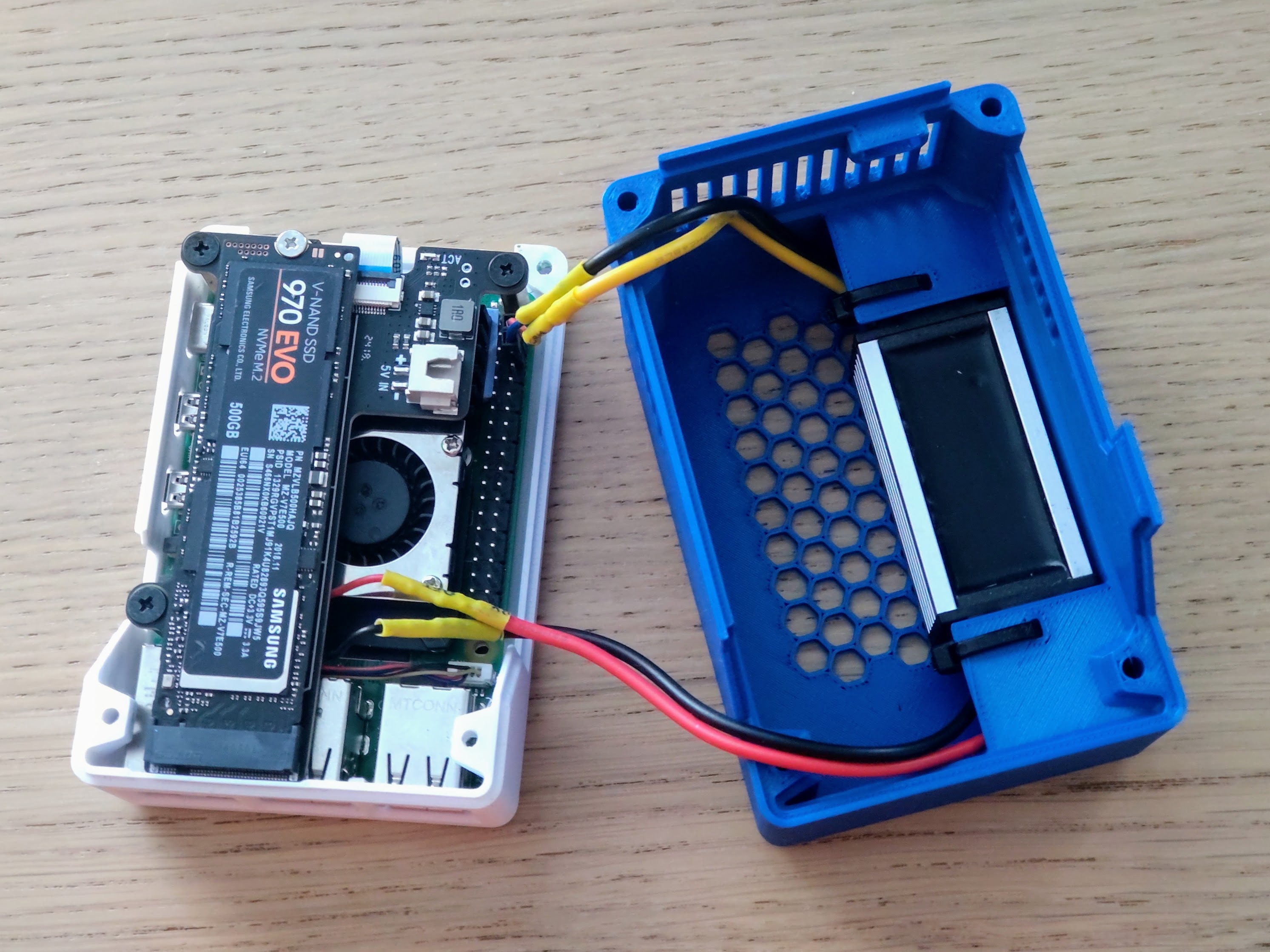 Raspberry Pi5 + DC converter + Geekworm X1001 NVMe SSD