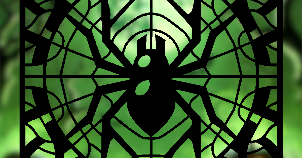Spooky Halloween 2024 Series – Spider Stained Glass Style (2D Geometric ...