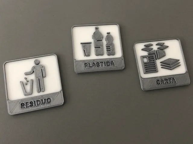 Recycling bin labels