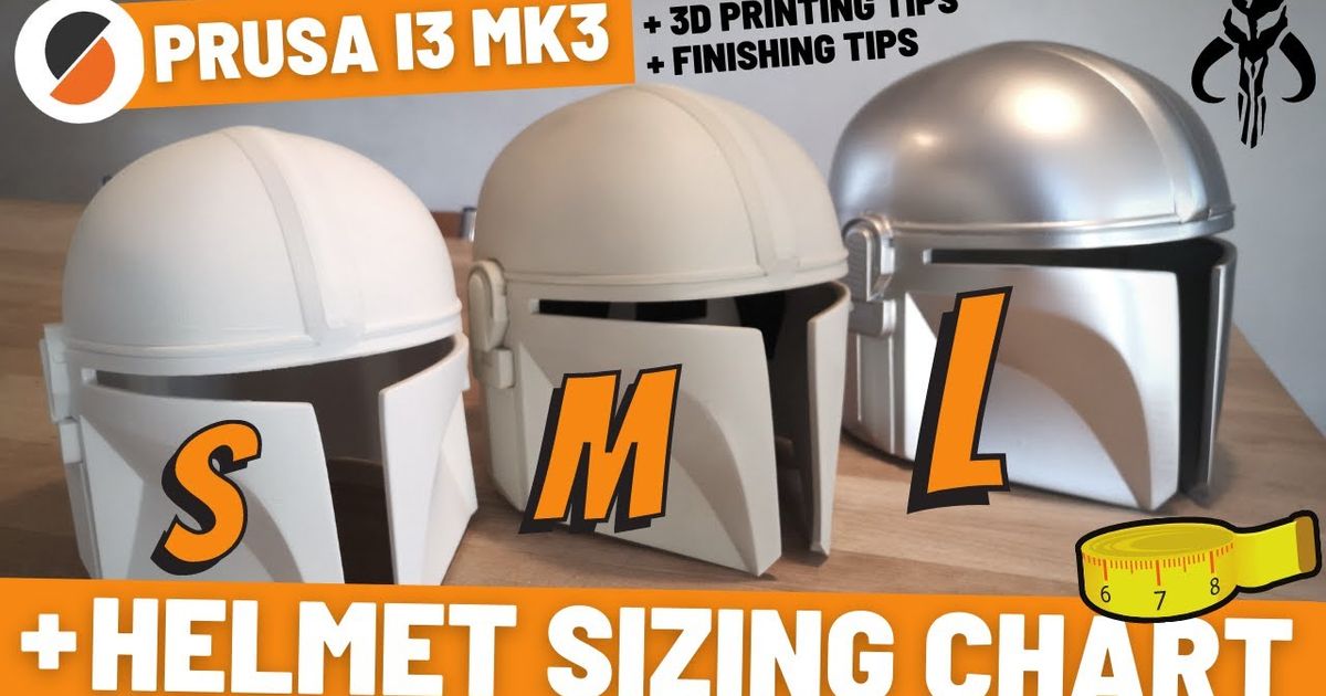 How to print the Mandalorian helmet > size S, M, L and 3D print