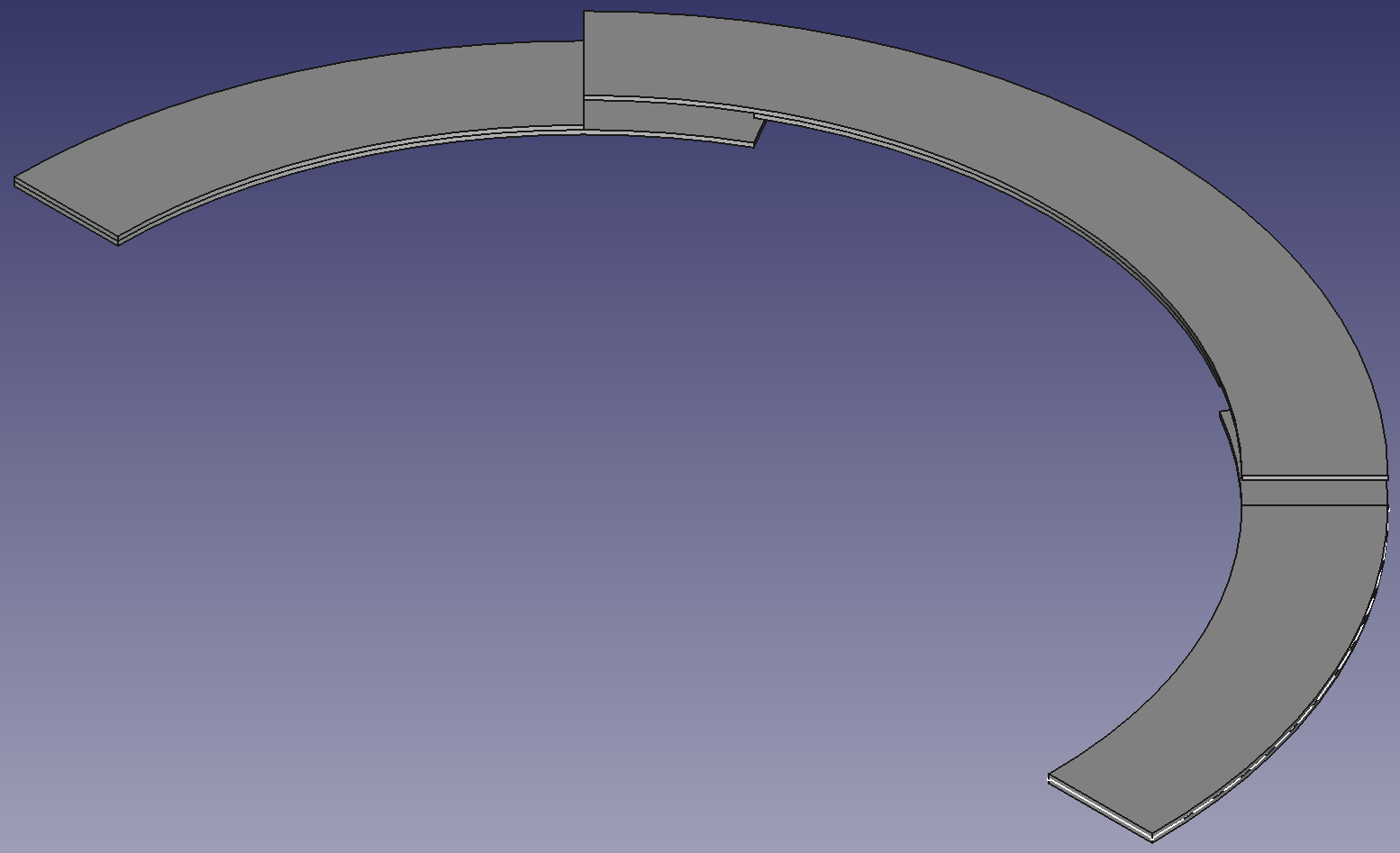 441 millimeters diameter half circle