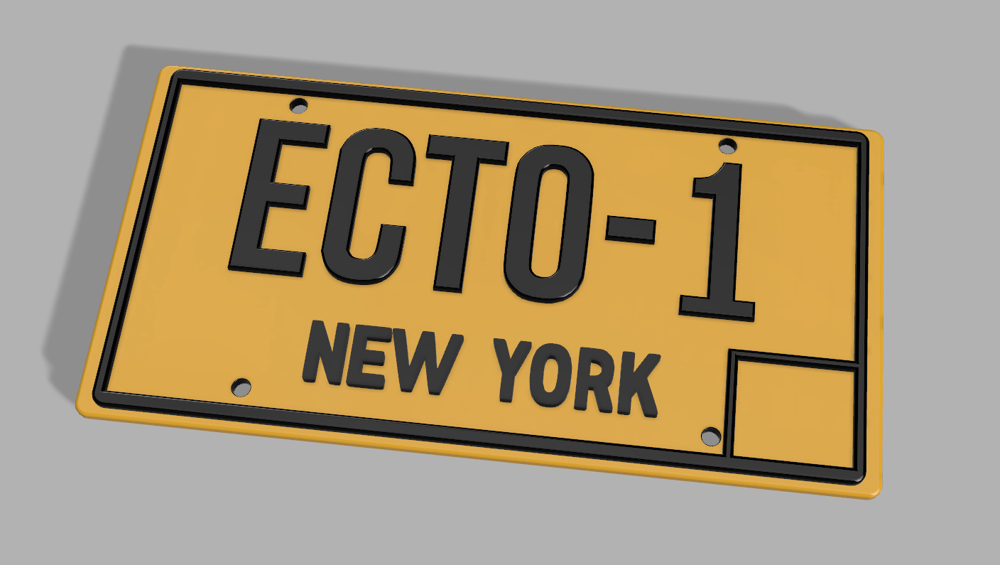Ghostbusters licence plate ECTO1 by Tech_Outreach Download free STL