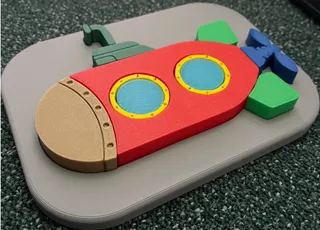 Submarine - insert puzzle for kids.
