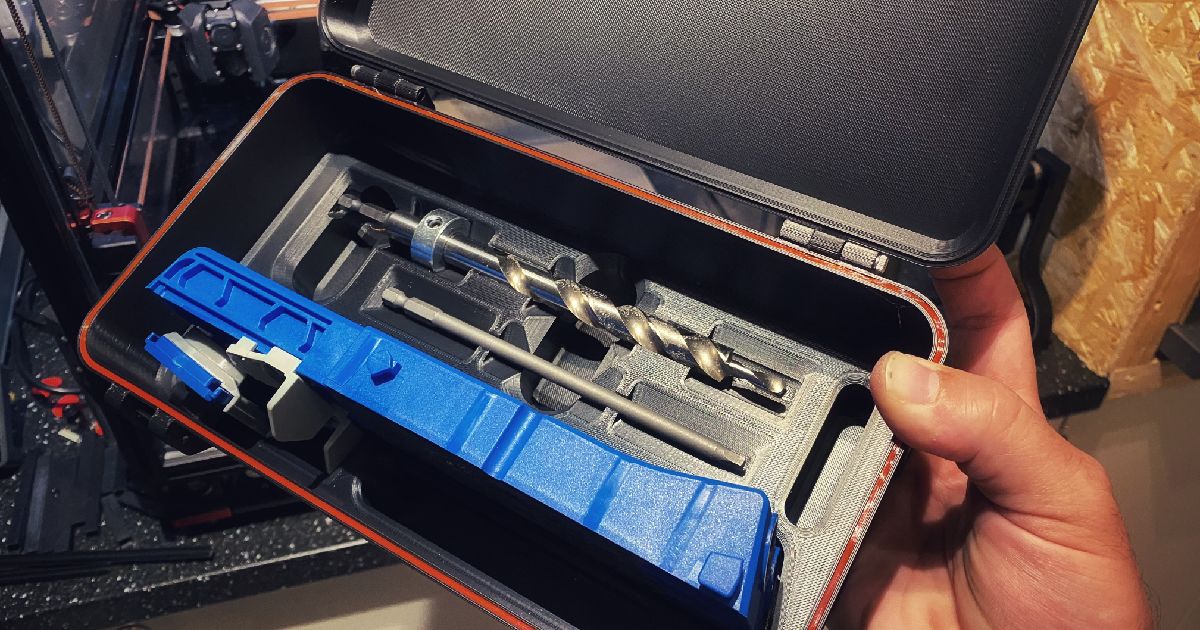 RUGGED Box KREG XL DOUBLE Pocket Hole Jig carry case!! Fits Double Jig