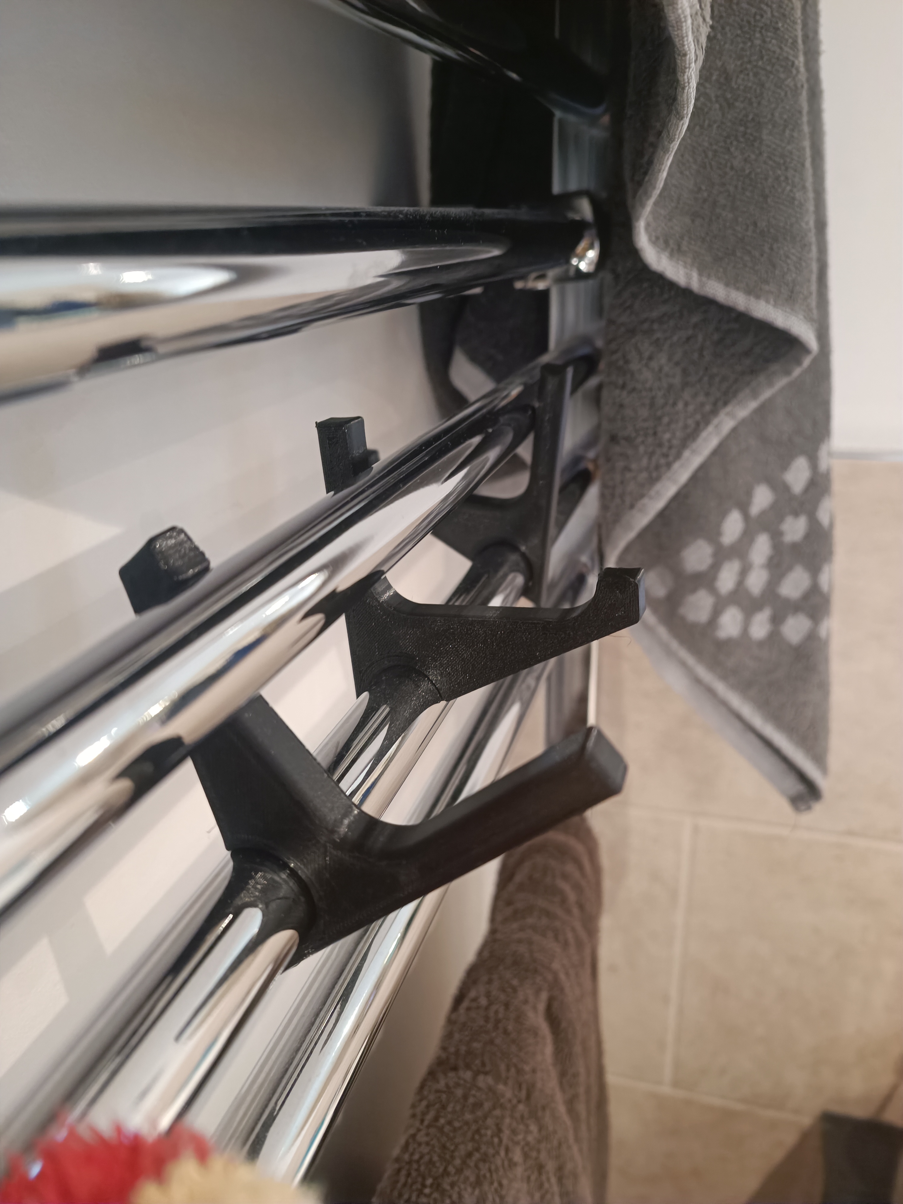 Towel rail hook 22mm pipe - parametric 3D model thumbnail