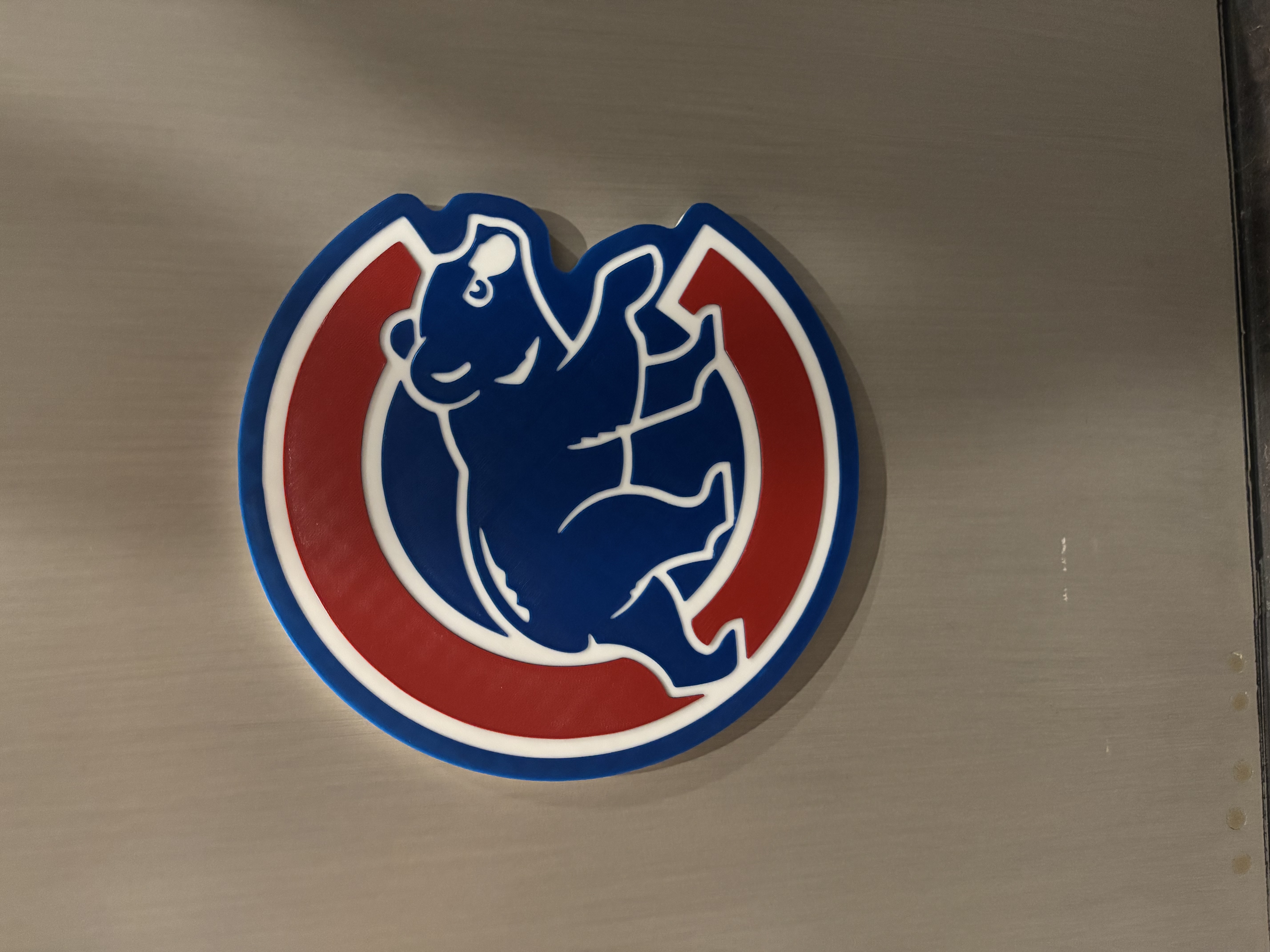 Basic 3 color single extruder single piece Chicago Cubs Logo wall art