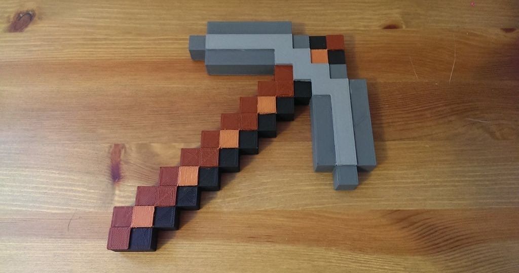 Minecraft pickaxe by Lunar | Download free STL model | Printables.com