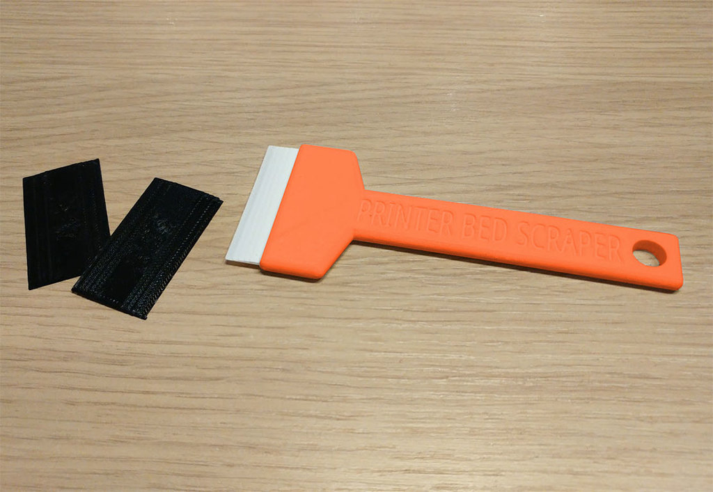 Printer Bed Scraper with Replaceable Printed Blades