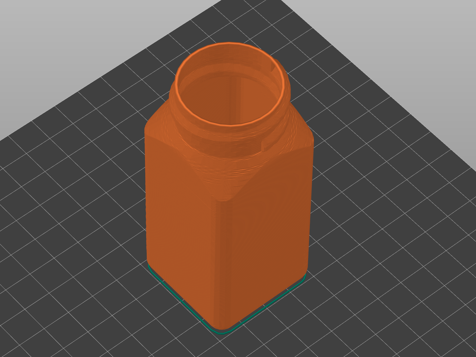 Cuboidal box with screw top and outer thread