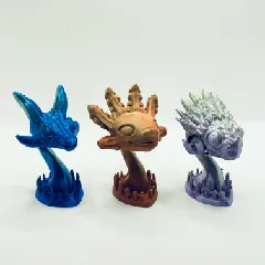 Cute Glasses Holder - Three Sculptures - No Supports - Dragon - Axolotl - Dinosaur
