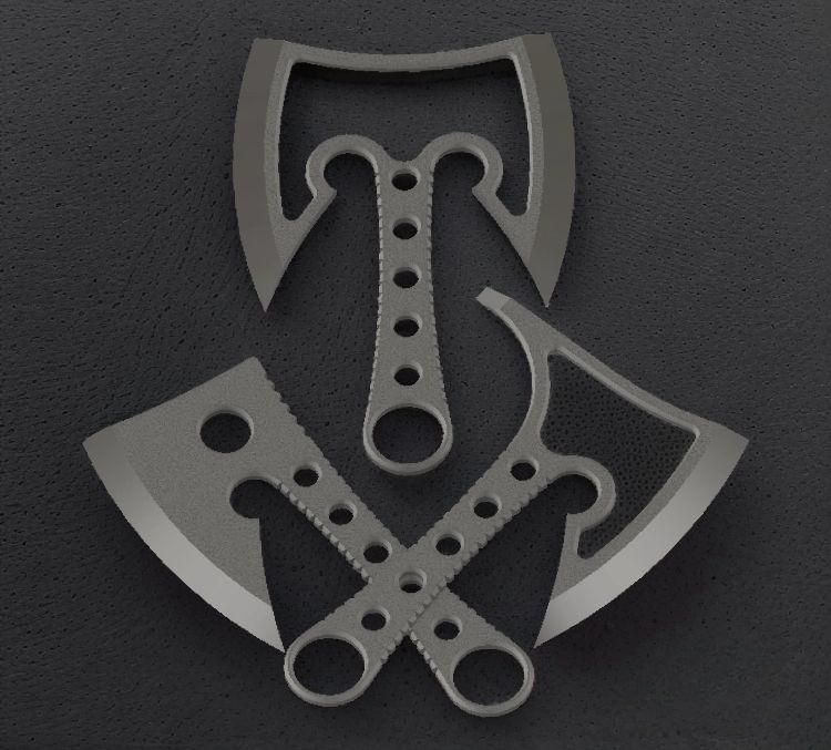 Miniatura 2 do modelo 3D Throwing Axe Pack