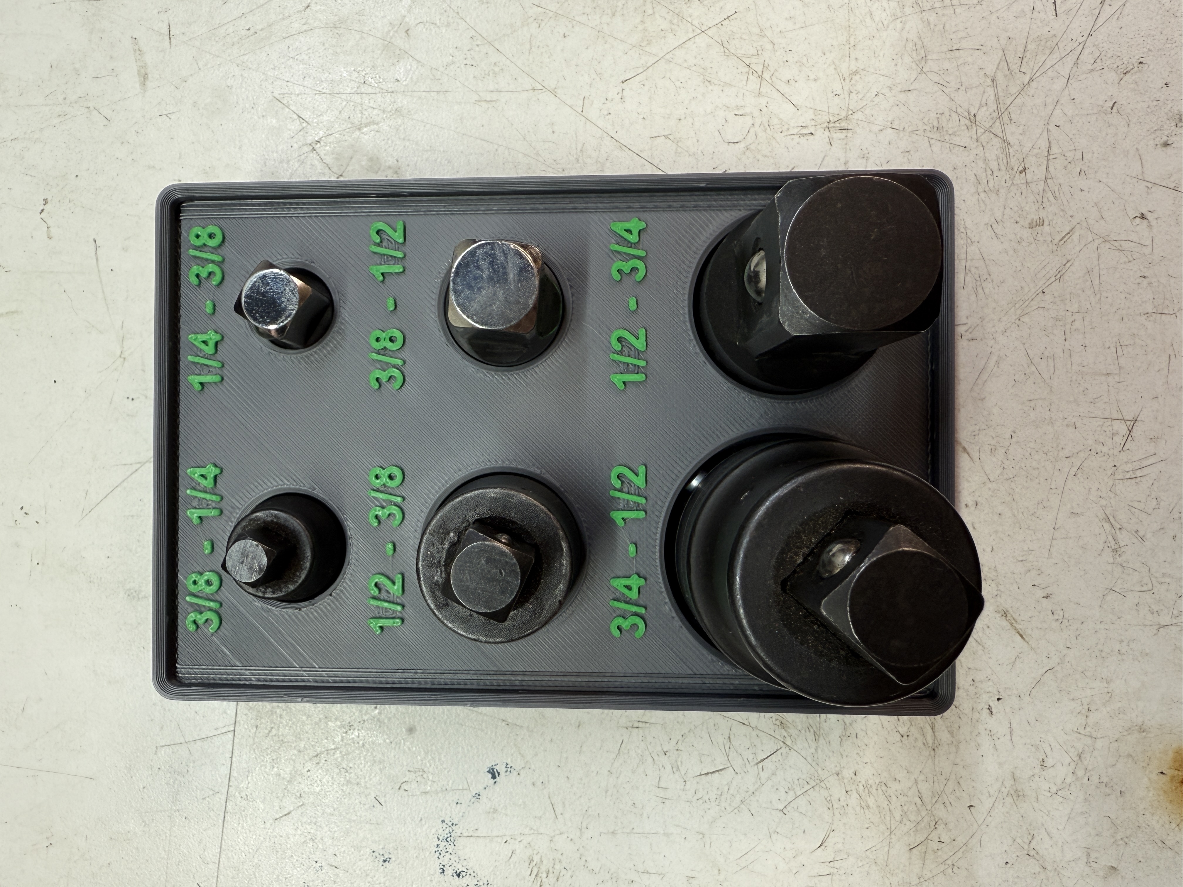Combination Square Drive Adaptor Set Gridfinity bin with magnets