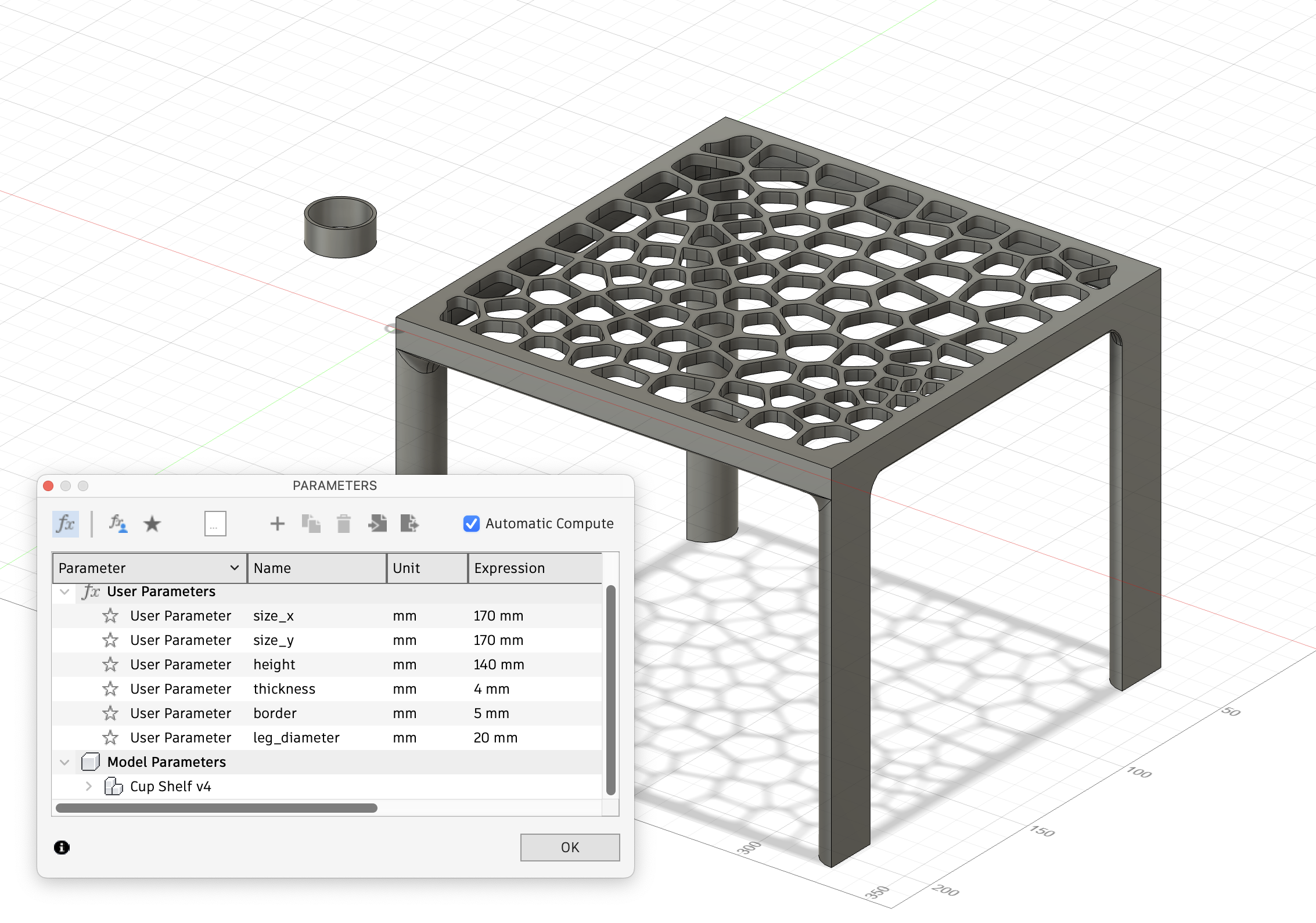 Miniatura 2 do modelo 3D Stackable Cup Shelf (parametric)