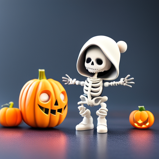 Miniatura 2 do modelo 3D Cute skeleton with a hat