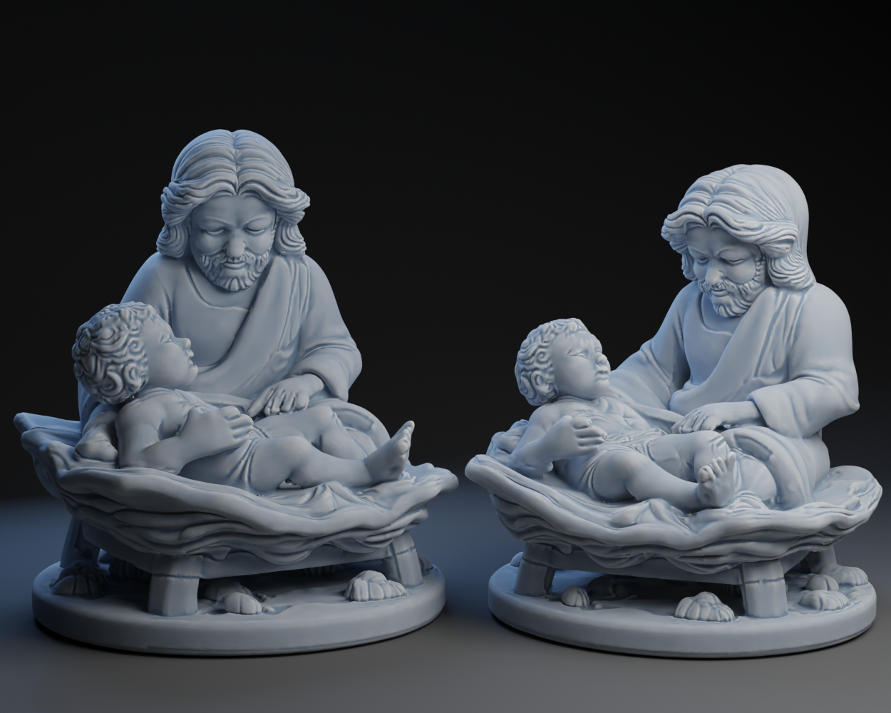 Father and Son Nativity Scene