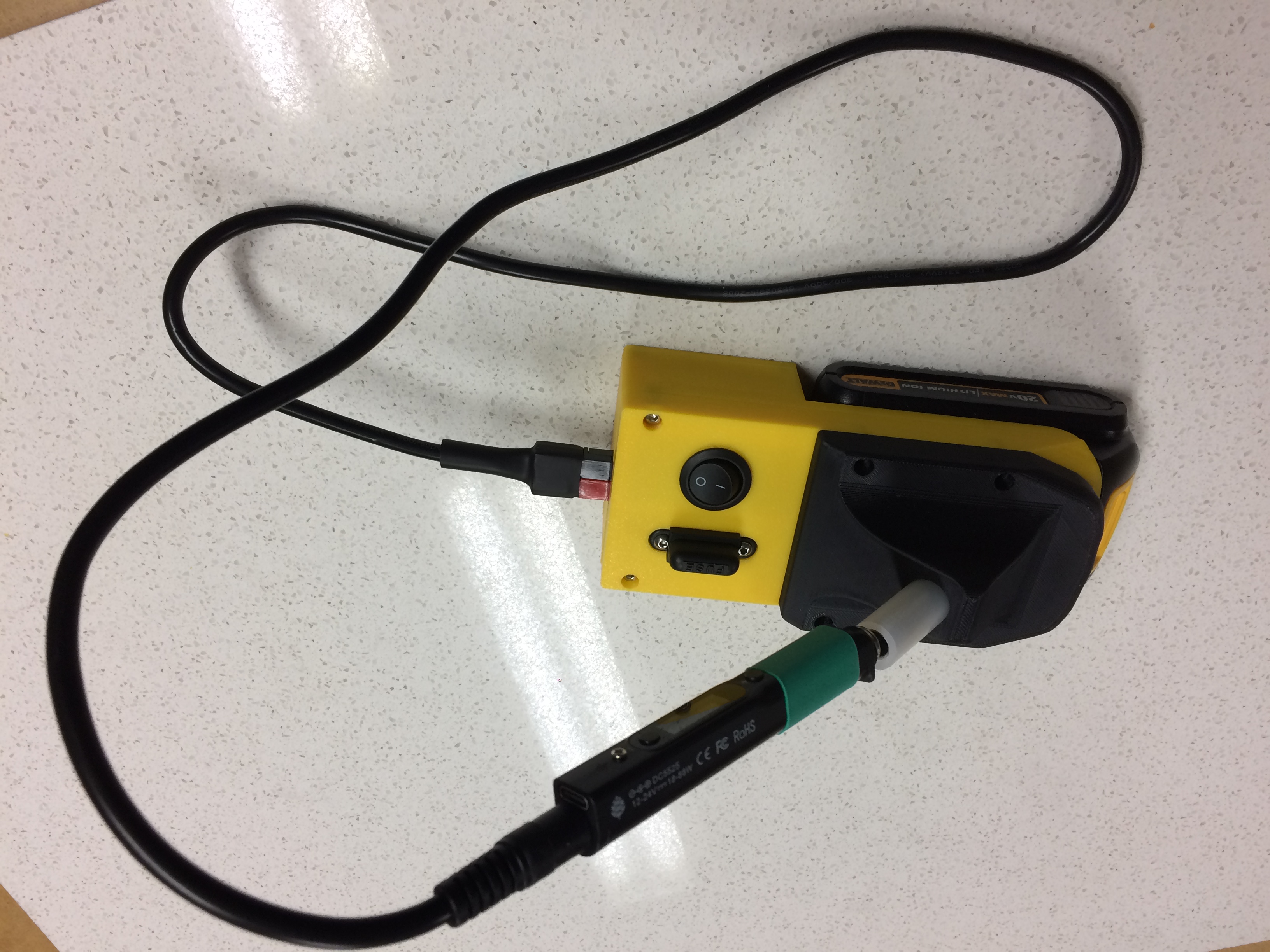 DeWalt 20V Li-Ion battery adapter for Pinecil/TS100 soldering iron