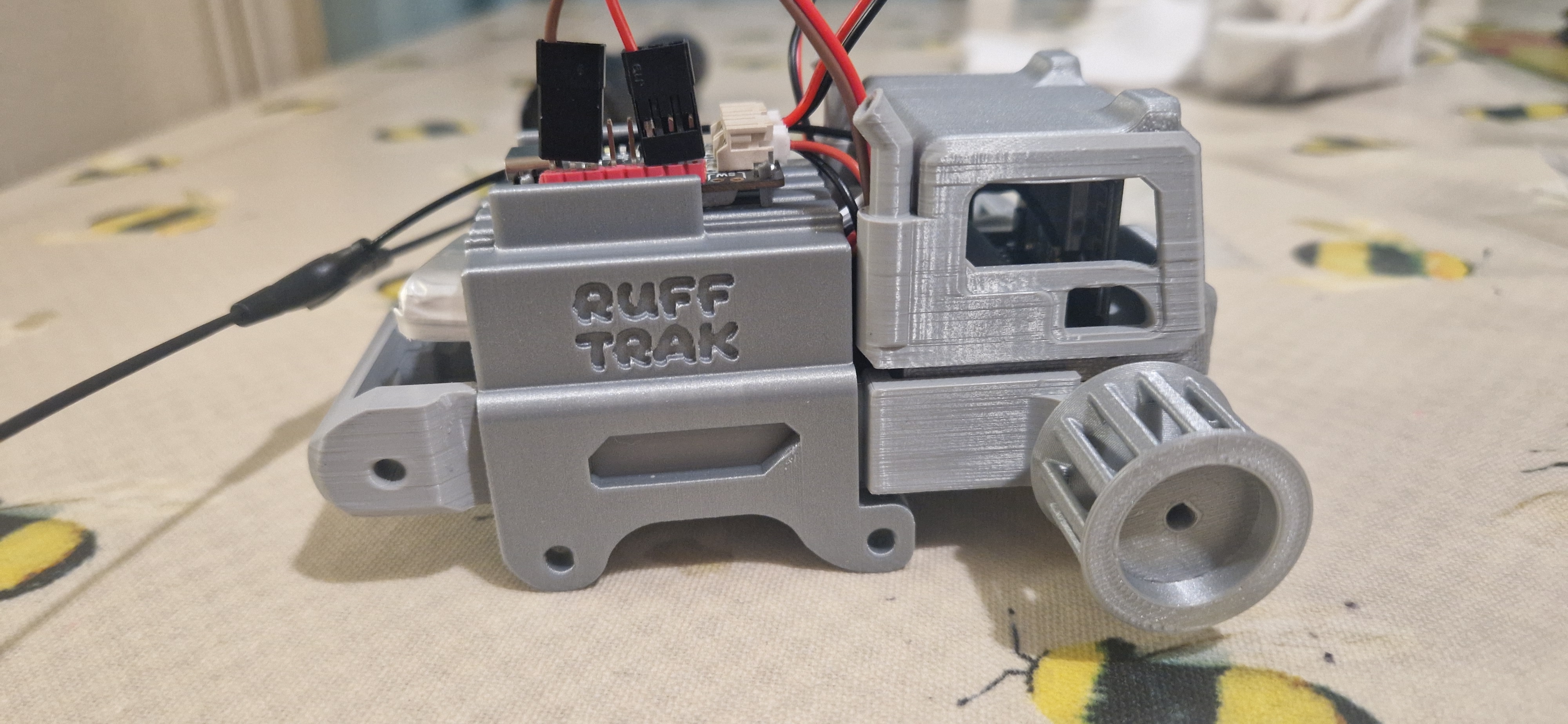 Custom designed battery try and charger mount.