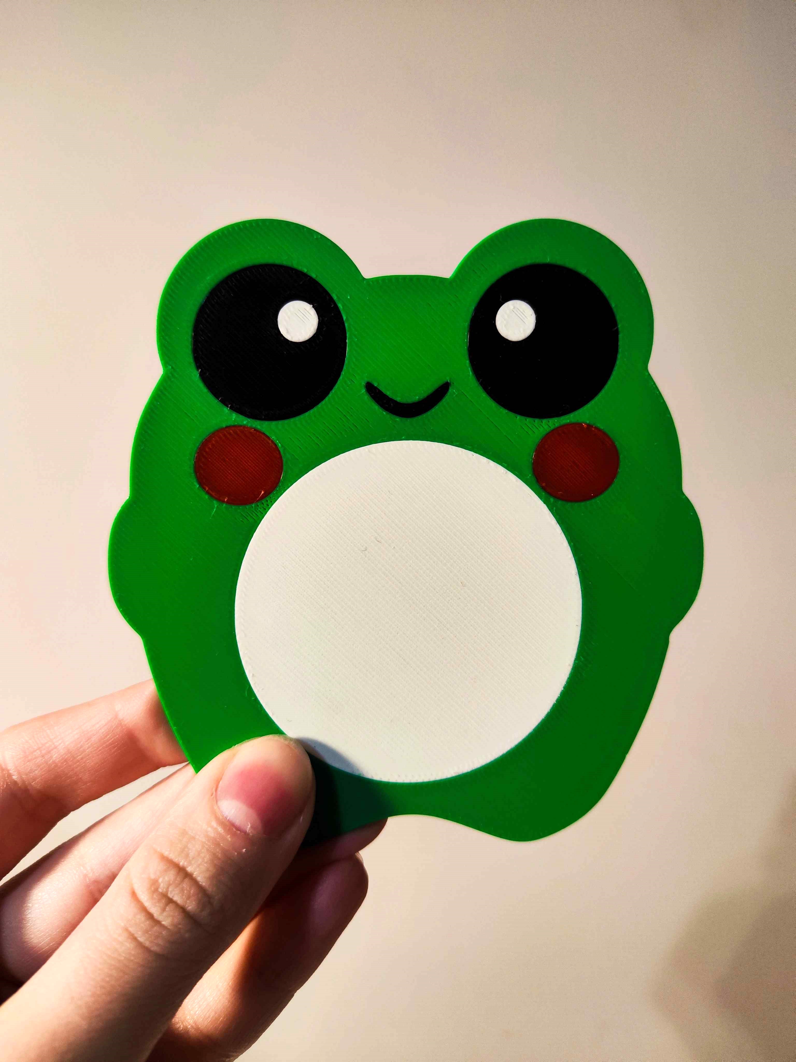 Cute Simple Frog Coaster - Happy/Sad Flip-Side!