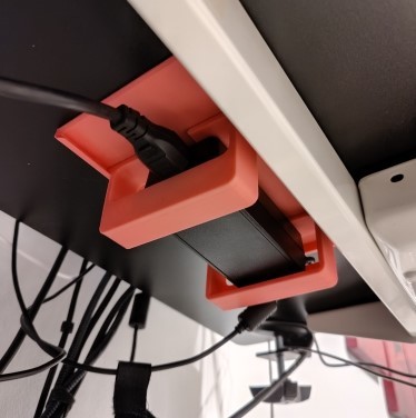 Adjustable Under-Desk Power Brick Mount - Screwless