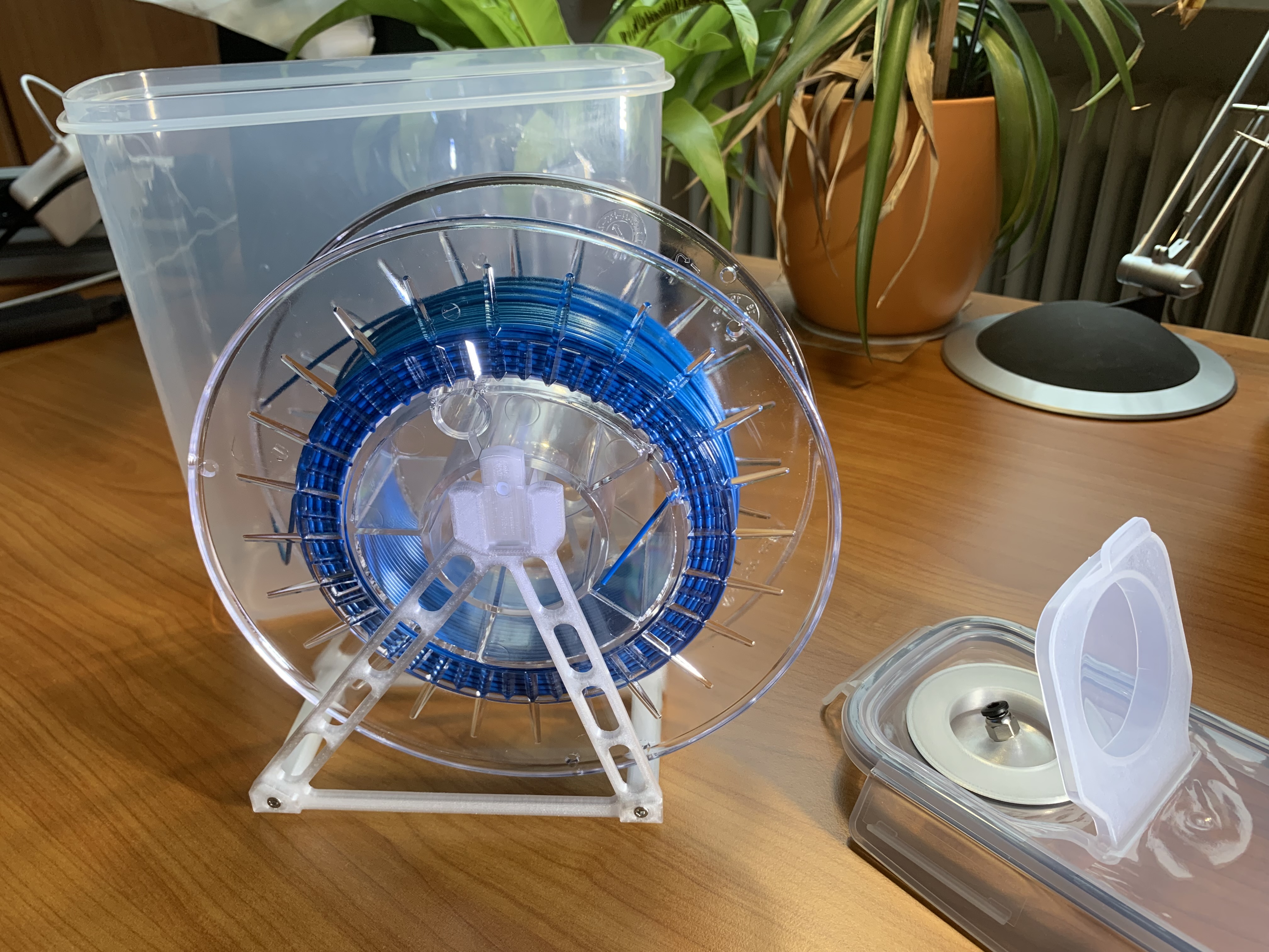 Cereal box spool holder
