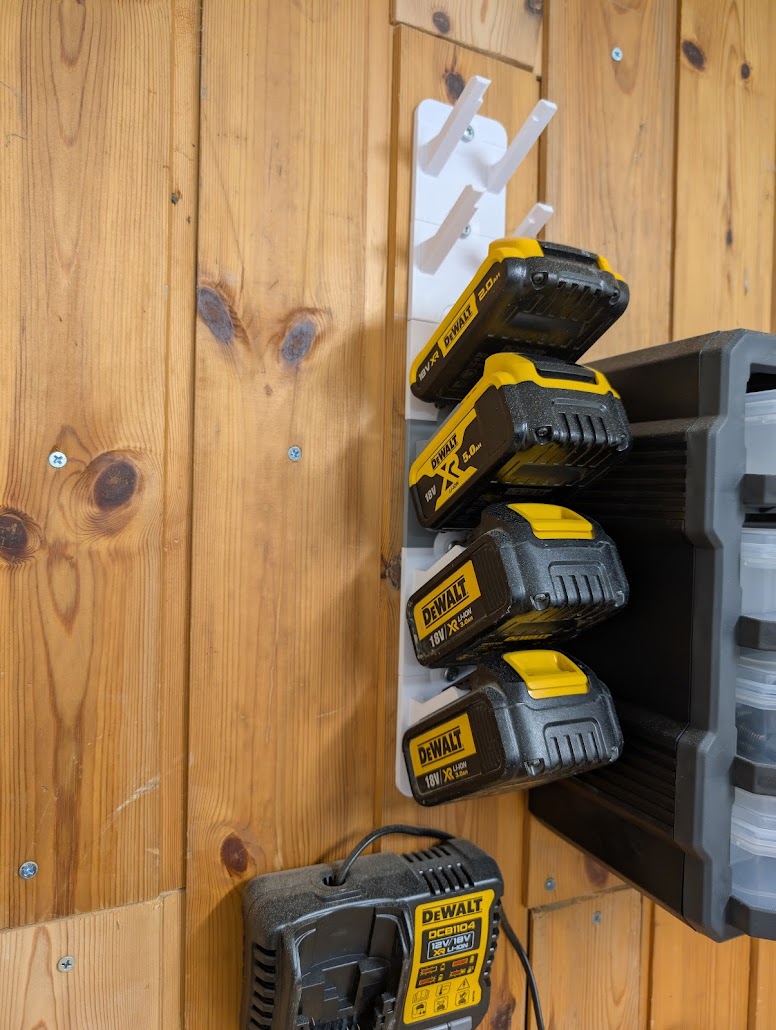 Modular DeWalt battery storage, vertical