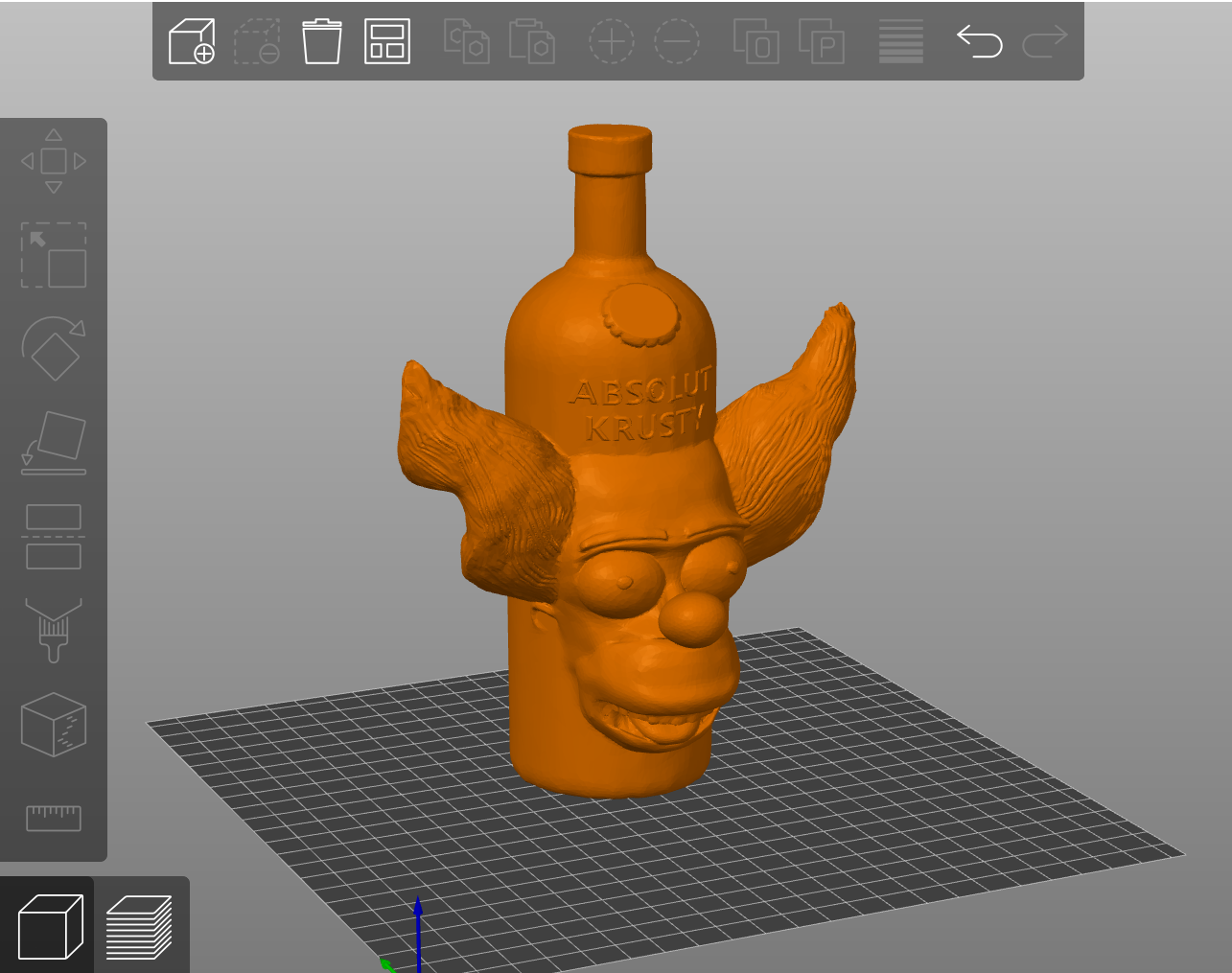 Simpsons Absolut Krusty Vodka bottle
