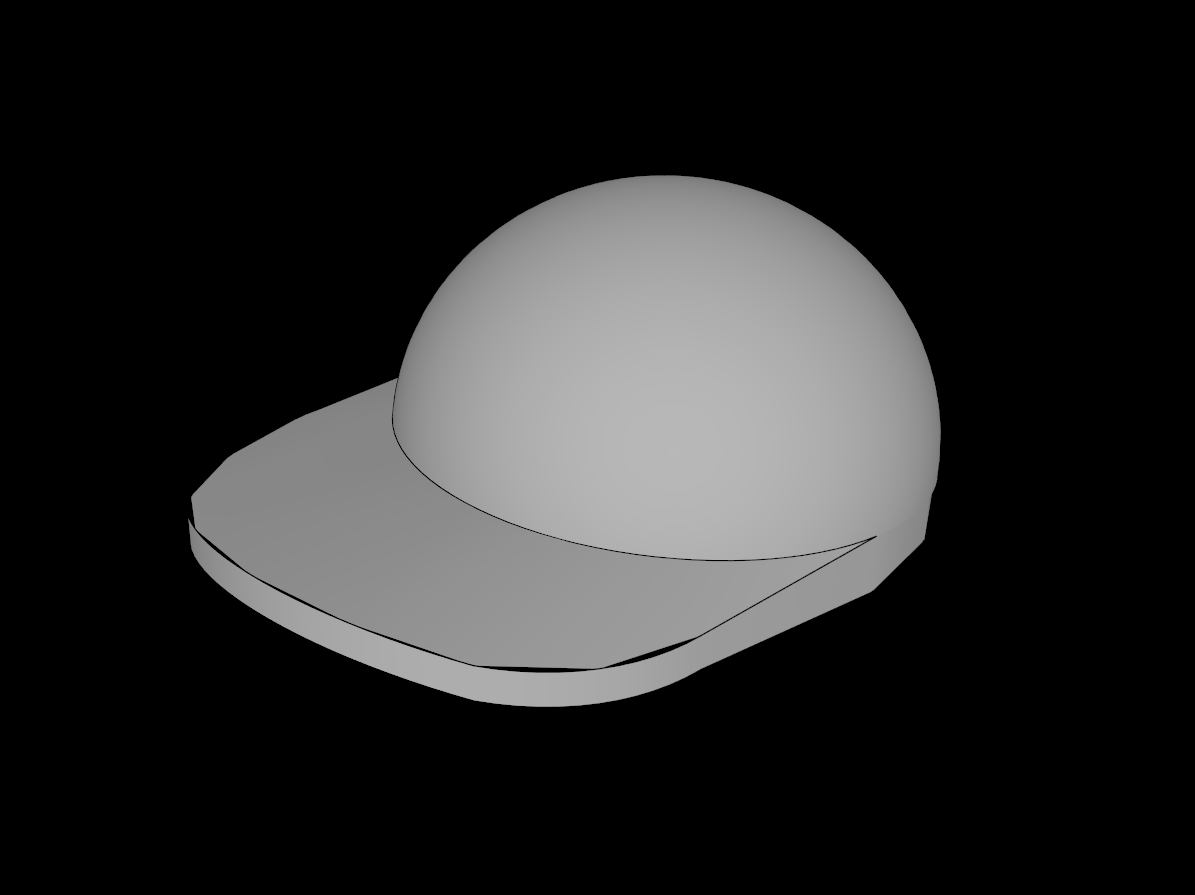 Lego Compatible (86035.dat) Minifig Cap with Short Arched Peak