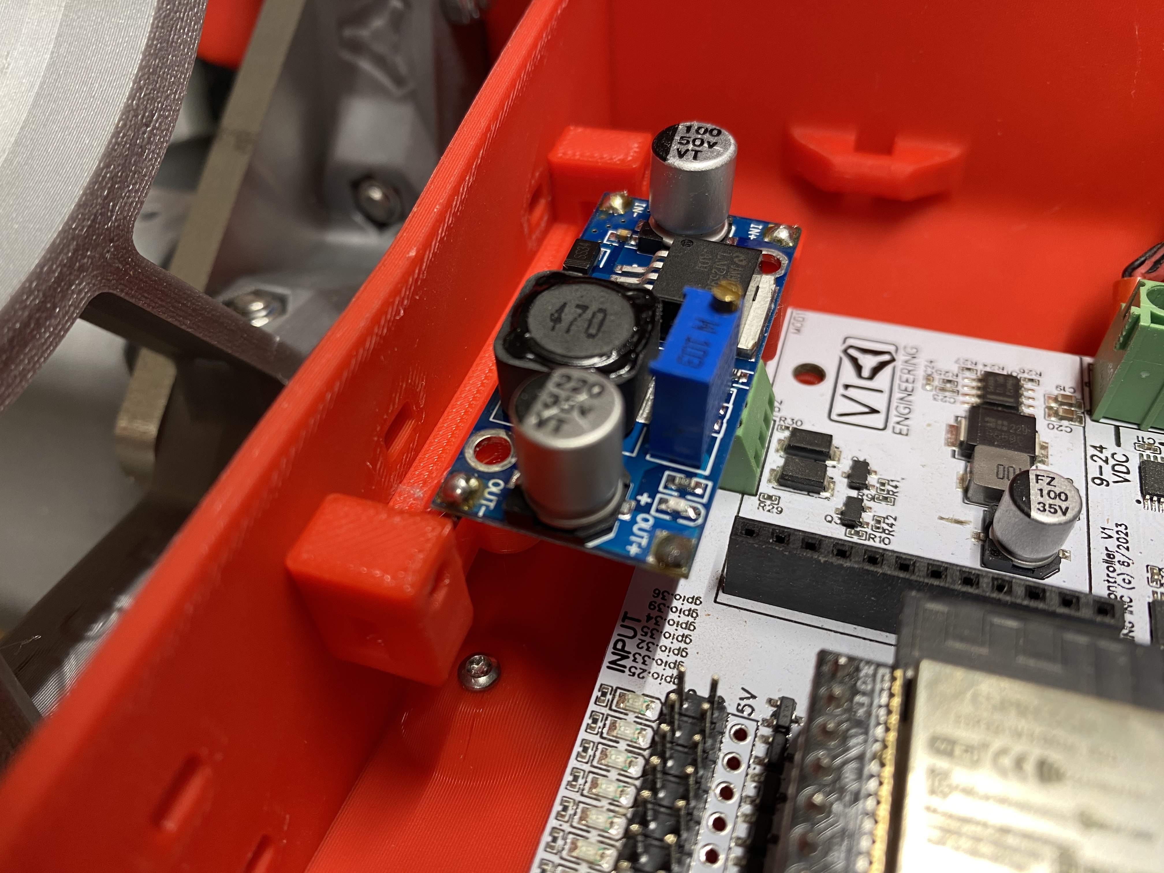 LowRider v4 CNC - Buck Converter Tray for Ryan's V1E LR4 Jackpot Enclosure - can be attached w either zip ties or screws