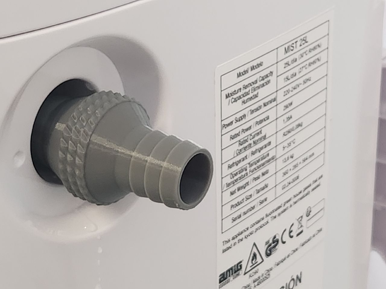 19mm hortum P'e amig nem alıcı drenaj adaptörü (Sadece Plastik Aparattır!!!)