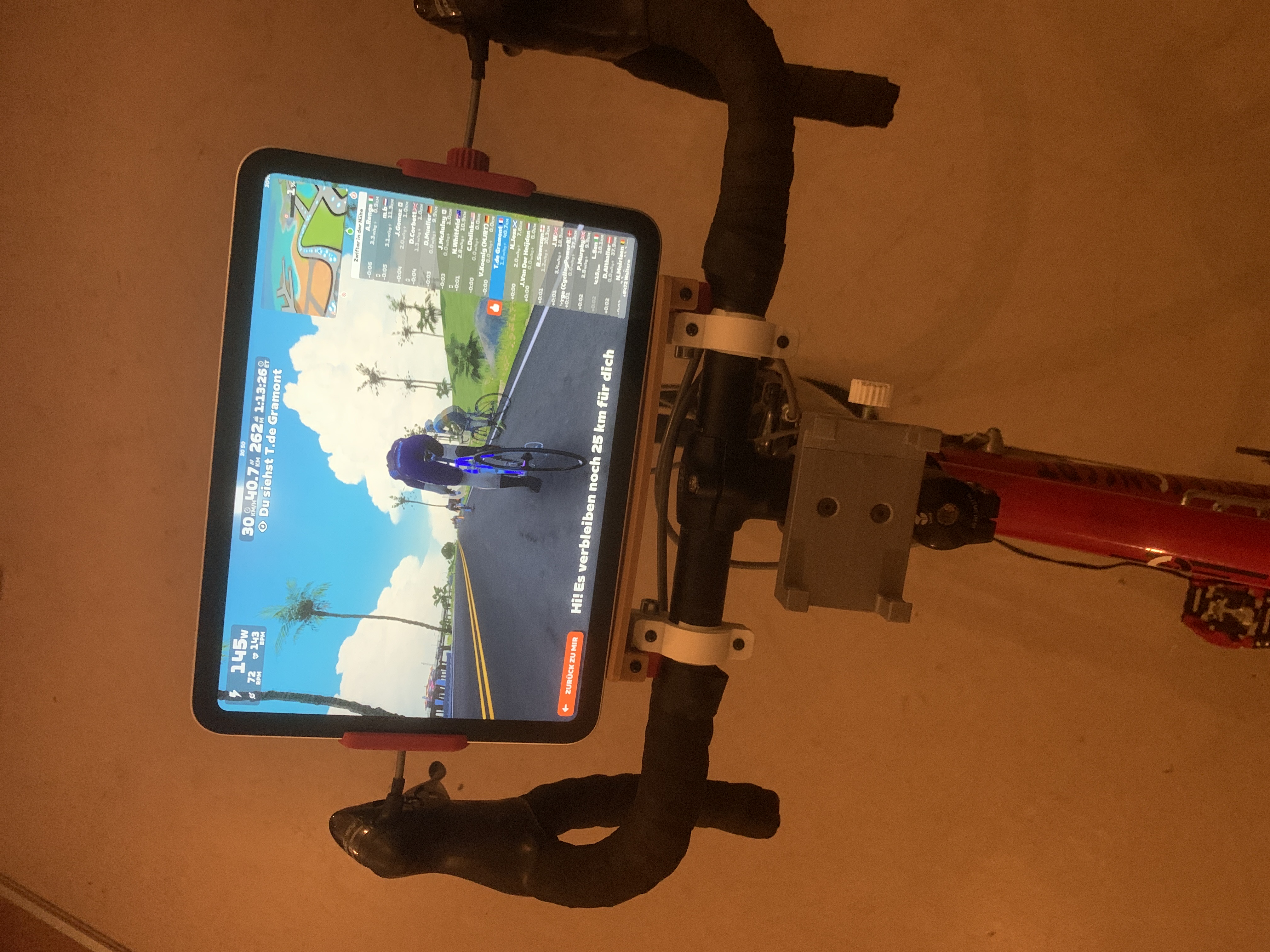 Robust tablet holder (I-Pad) for home bike or trainer (landscape or portrait)» #NoSupportNeeded