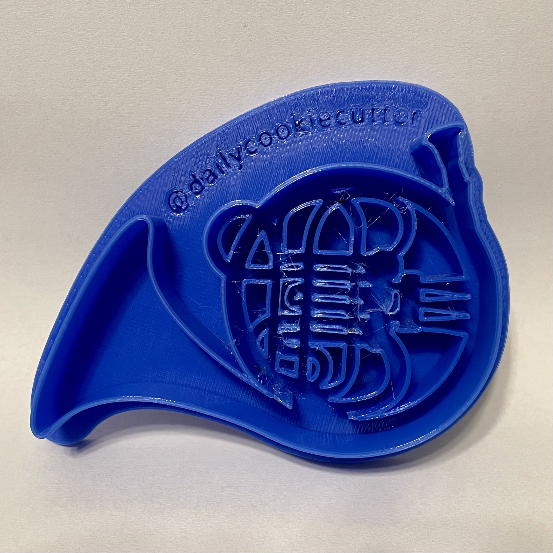 Blue French Horn Cookie Cutter