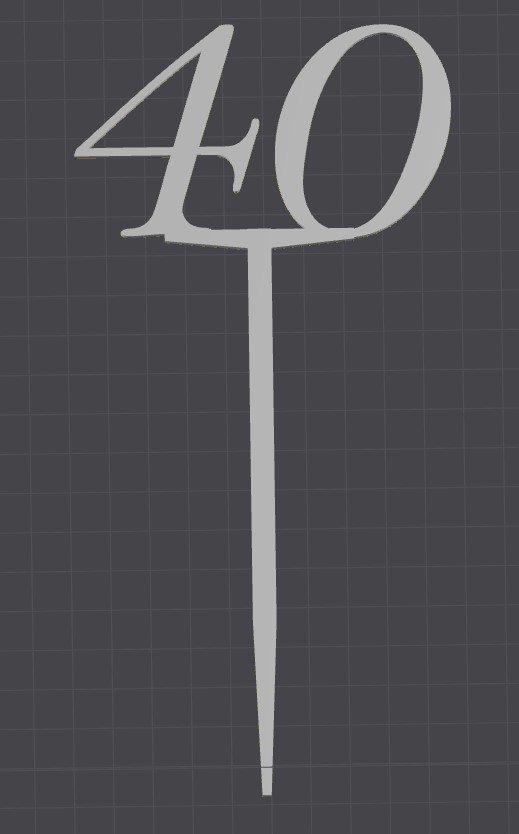 Sign 40 to put on cakes