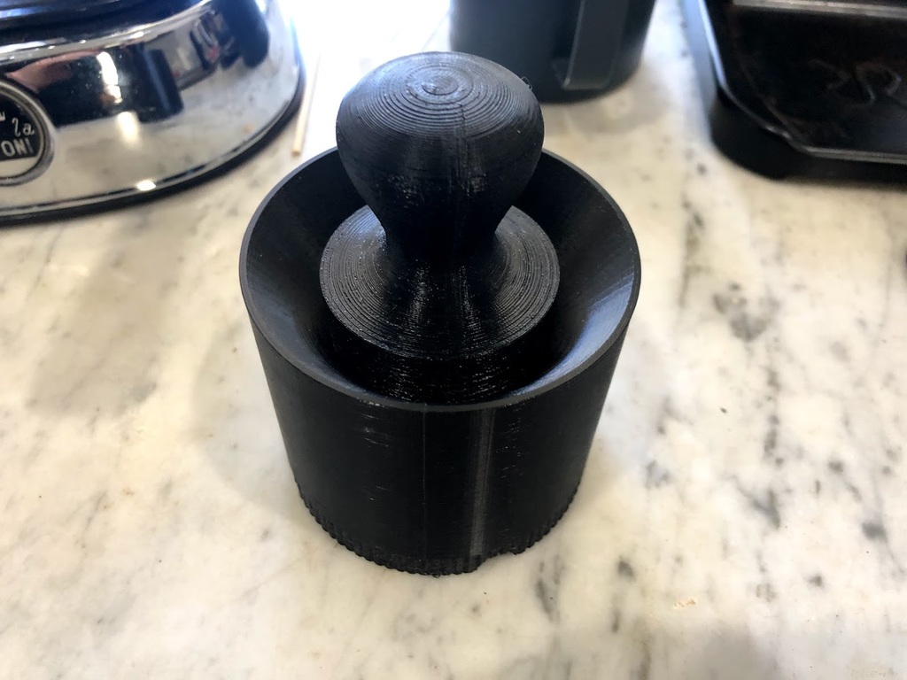 Self leveling tamper, funnel and base for Premil La Pavoni Europiccola