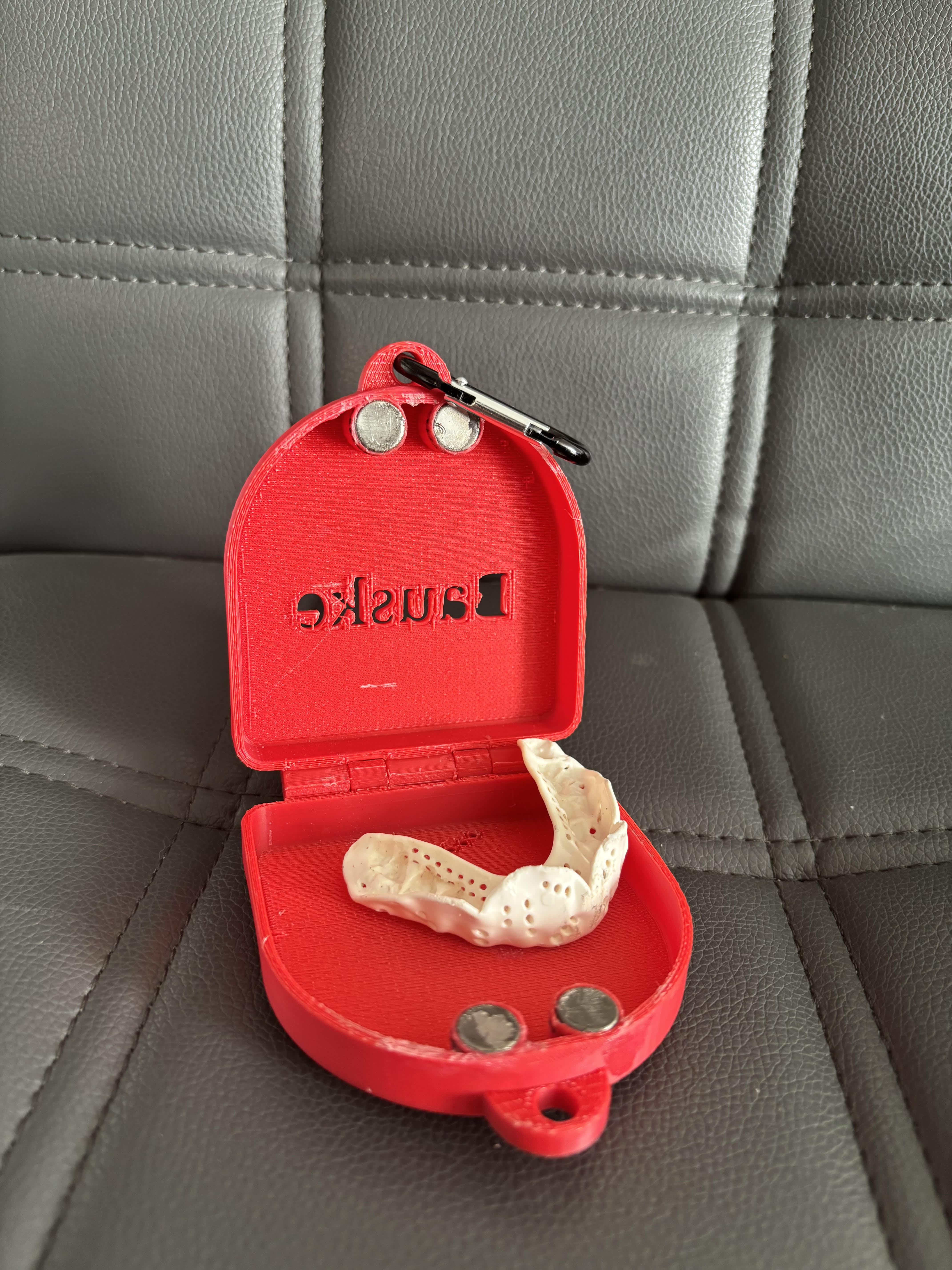 Mouth Guard Case with Magnet Closure and Karabiner Eyelet