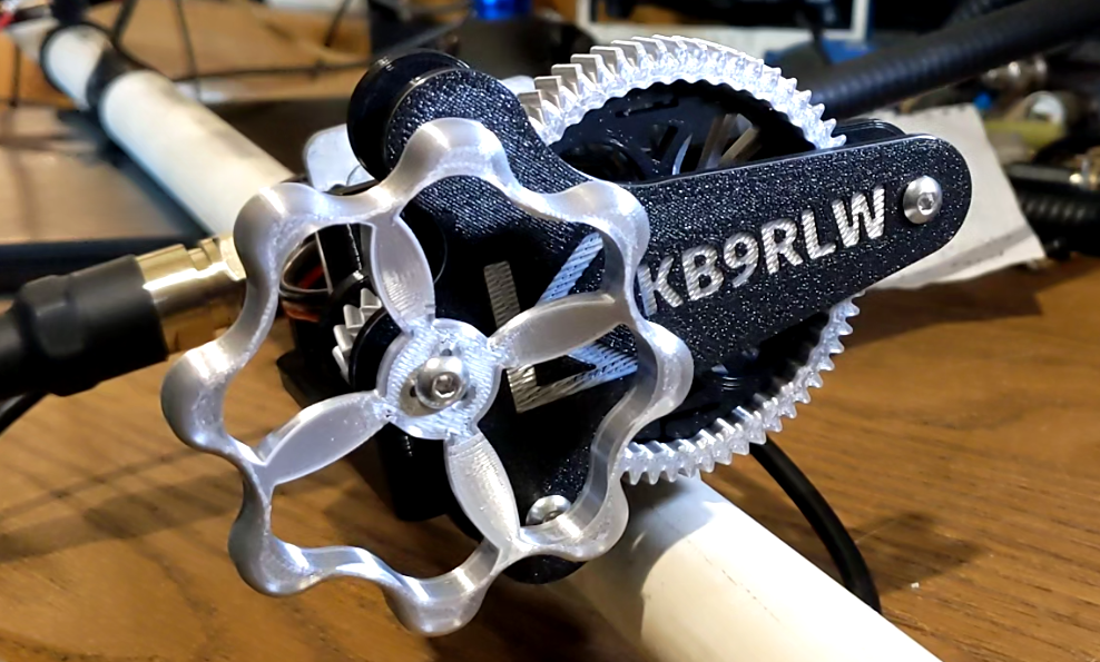 Magnetic loop antenna 3.8 to 1 gear reduction drive.