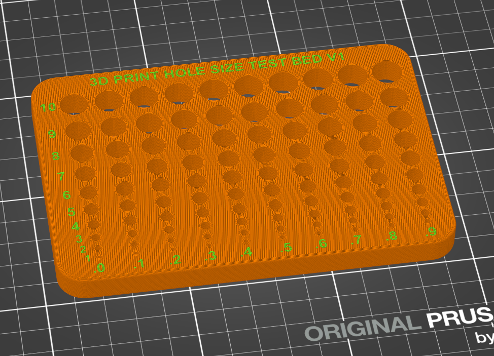 Miniatura 4 do modelo 3D Hole Size Test Bed v1