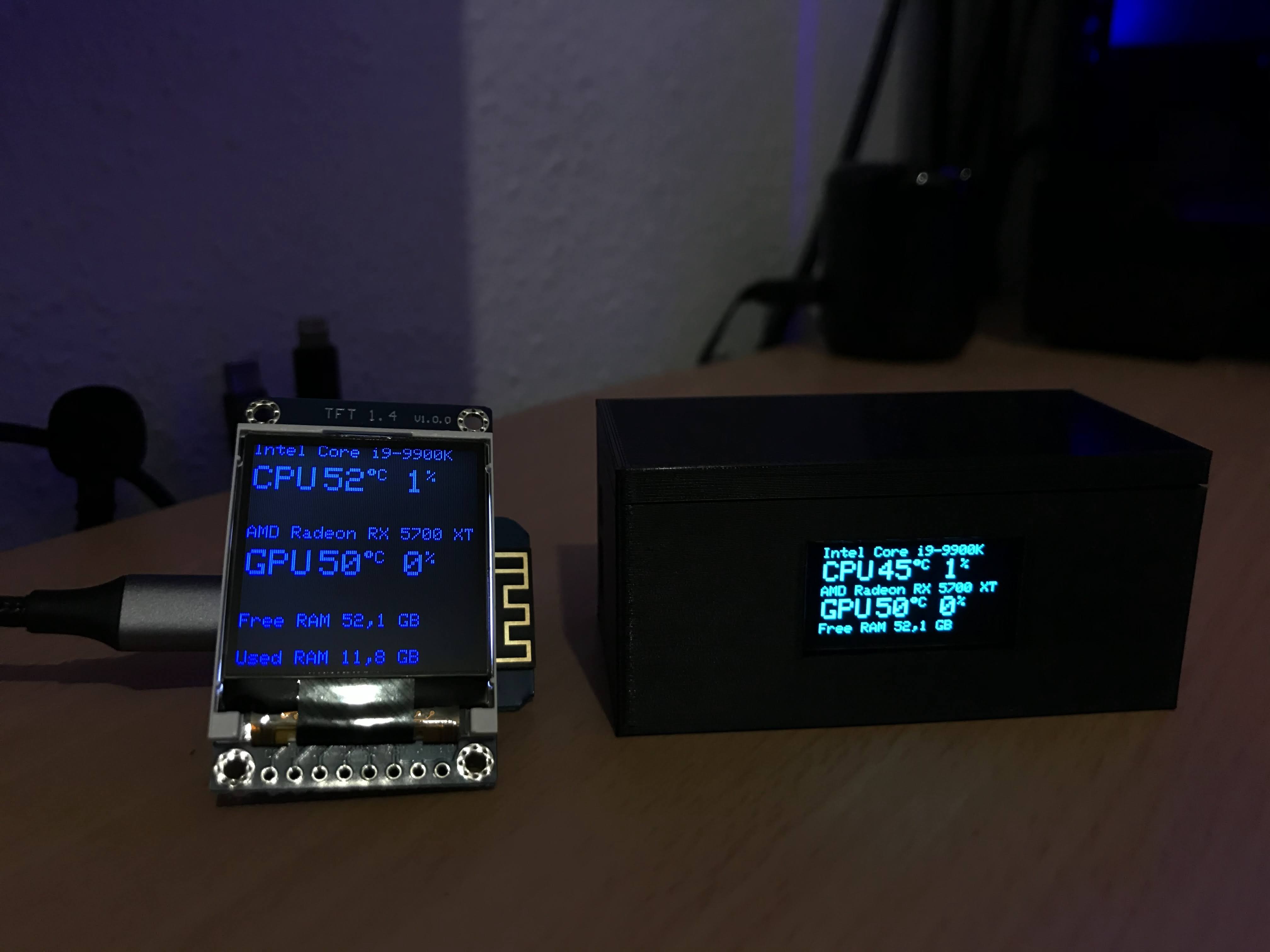 Wi-Fi Hardware Monitor using Wemos D1 R1 Mini (ESP8266) — miniatura 2