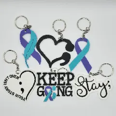 Suicide Awareness Ribbon Keychains PT 2