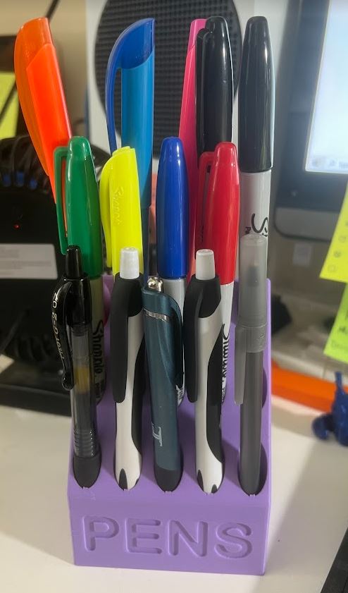 Stadium-style Desktop Pen Holder