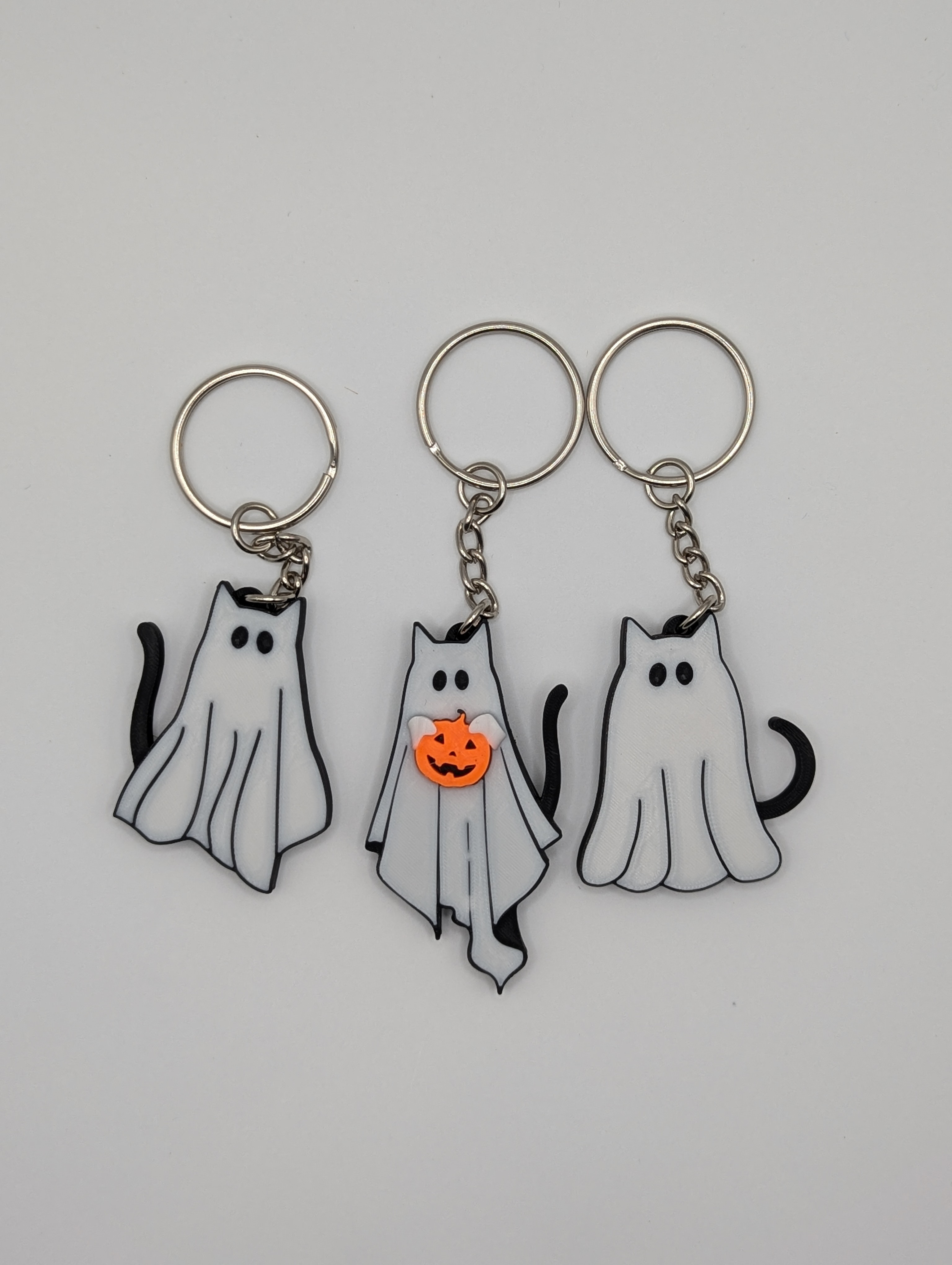 Ghost Cat Keychains