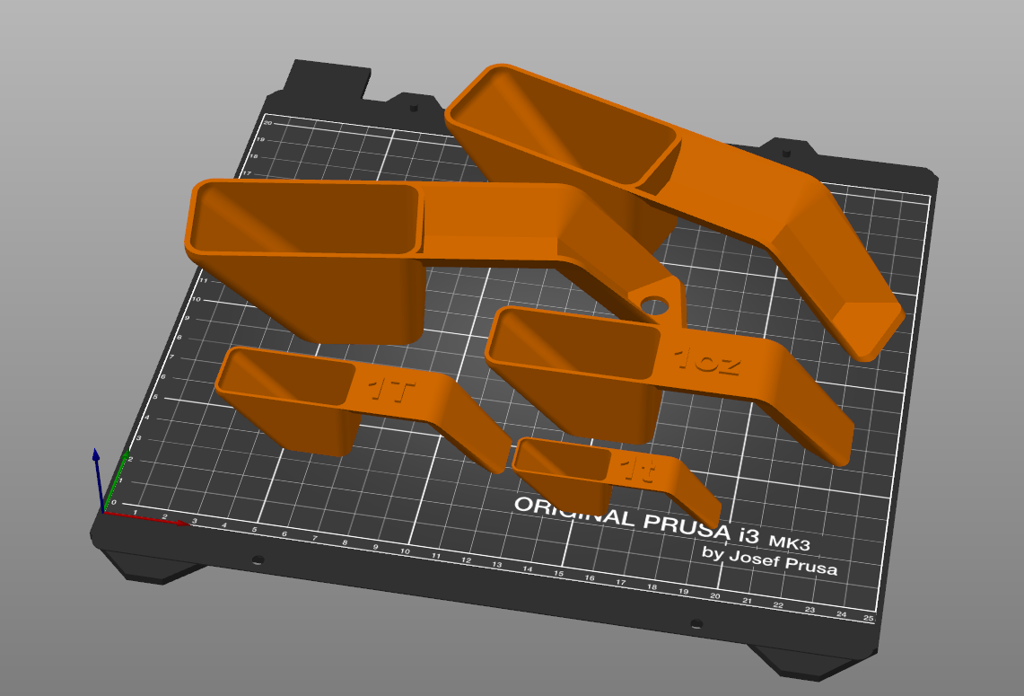 EasyPrint Scoops! (Measuring Cups) by Ty10y Download free STL model