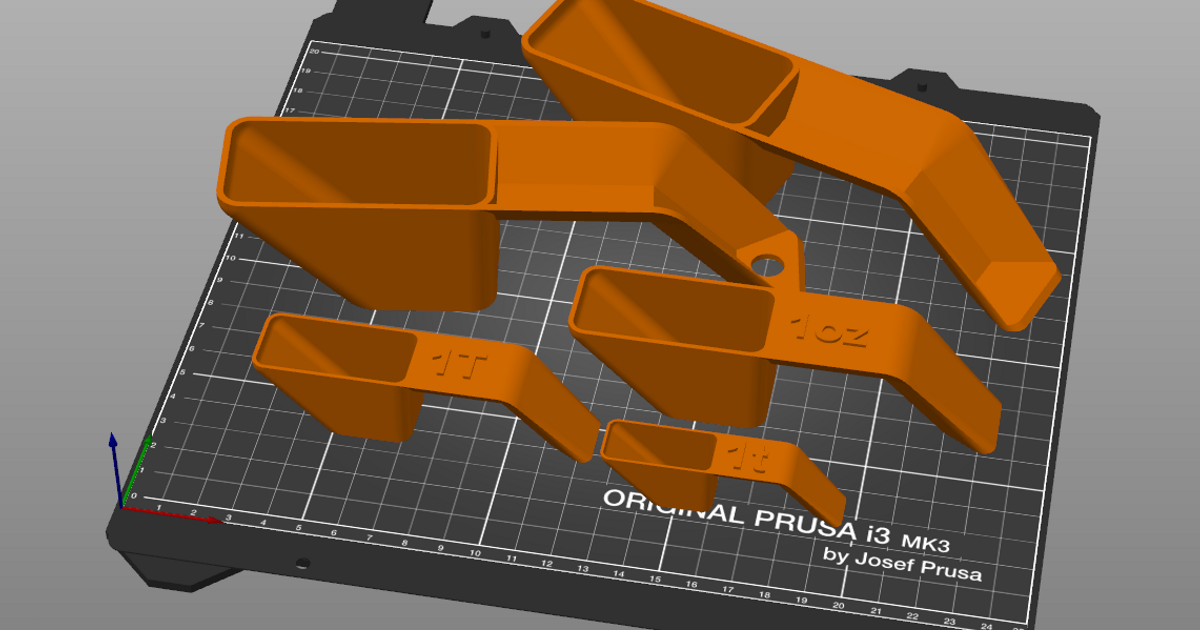 EasyPrint Scoops! (Measuring Cups) by Ty10y Download free STL model