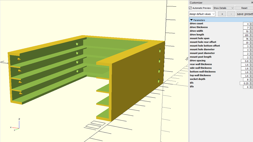 Parametric Multiple SSD / Hard Drive Holding Bracket / Sled